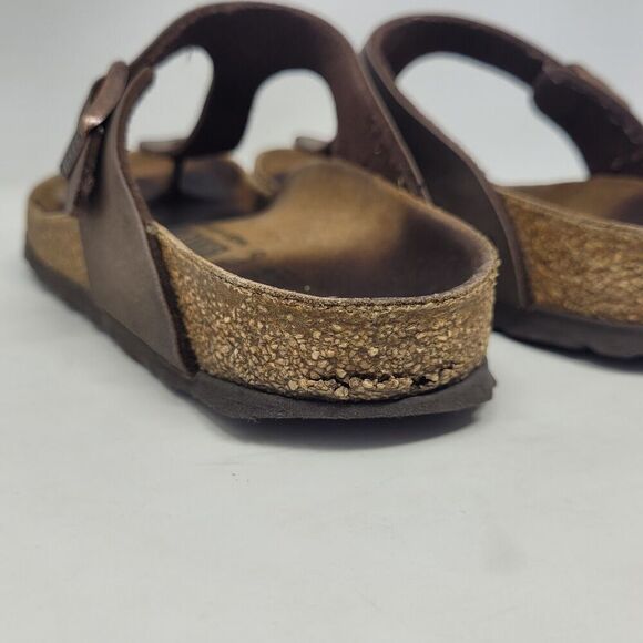 Birkenstock Sandal Women EU35 US4.5 Gizeh Brown Birko Flor Comfort Slides Thong - Picture 10 of 11